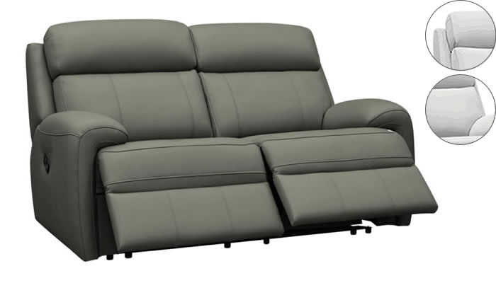 G Plan Hardy 2 Seater Electric Double Recliner Headrest Lumbar Support Capri Grey